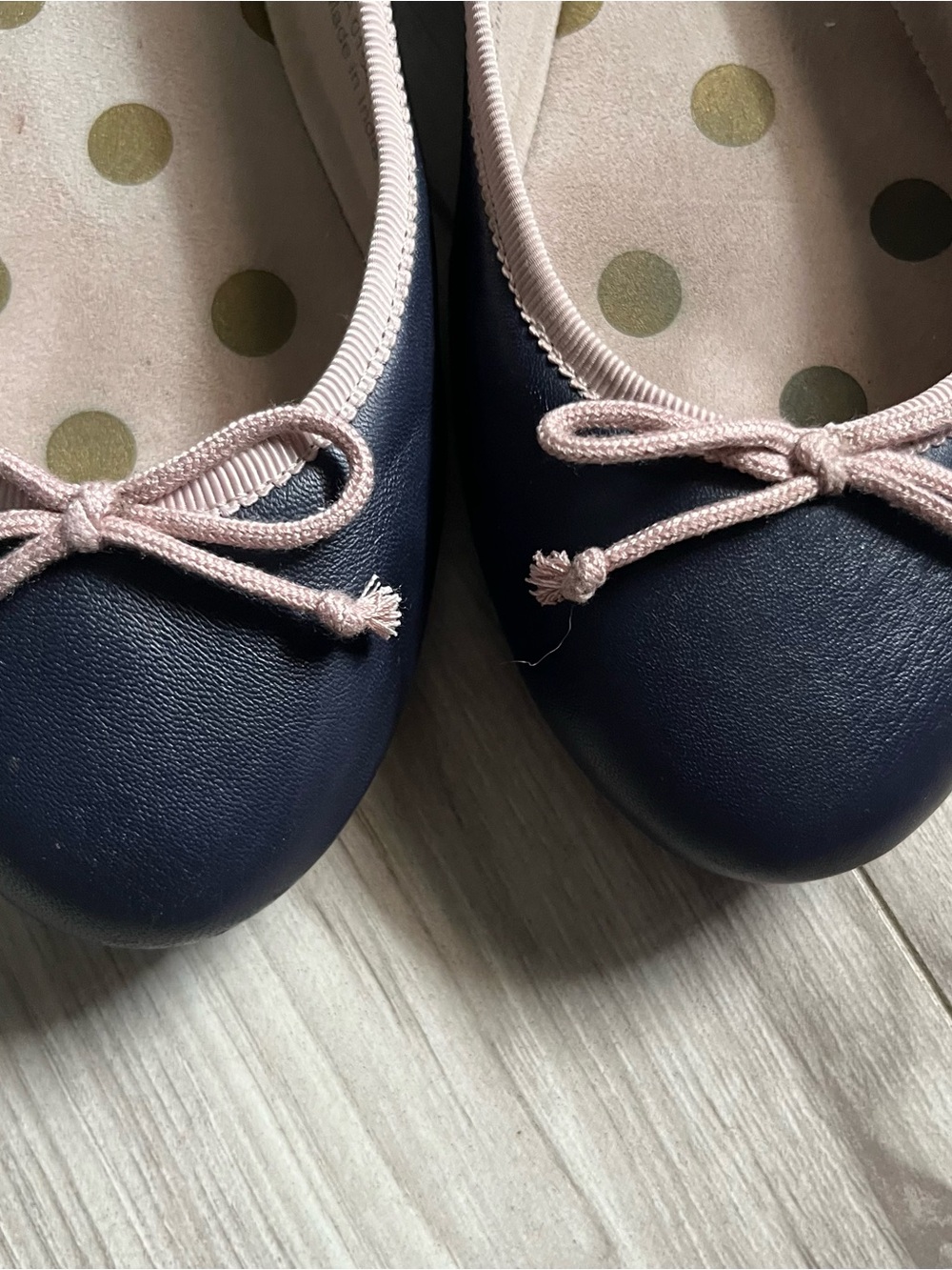 Boden Navy Flats with Blush Trim - Picture 5 of 10